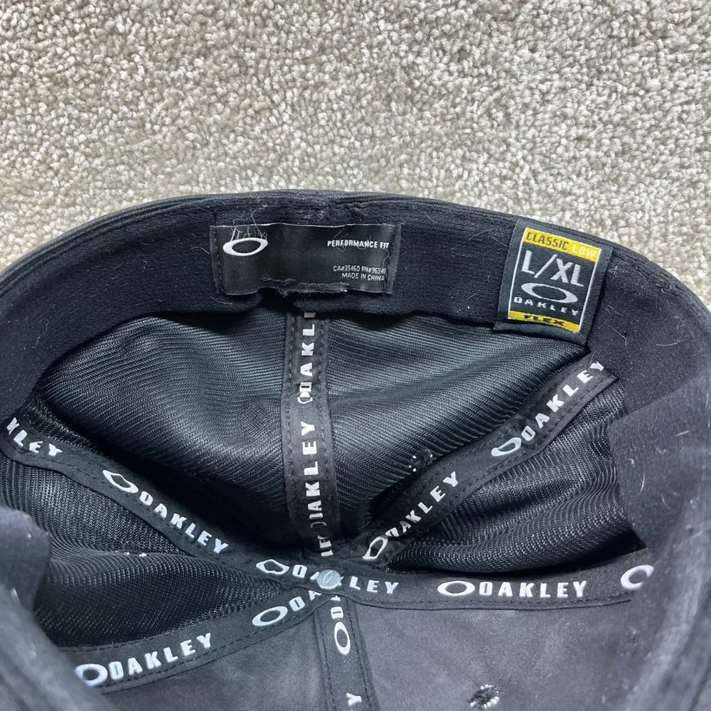 Oakley Performance Fitted Hat Mens L/XL Black Carbon Fiber Ellipse Logo Flex Cap